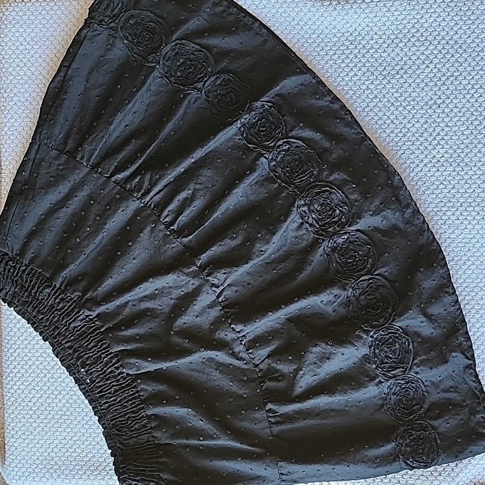 Rhapsody Black Embroidered Skirt